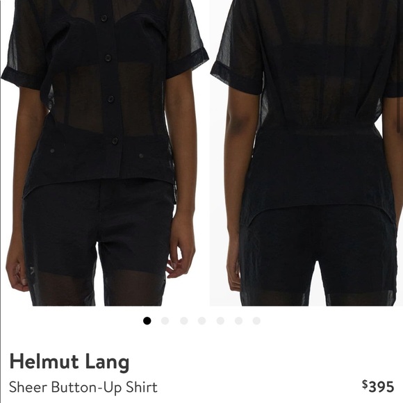 NWT HELMUT LANG SHEER SS BUTTON UP XS - Picture 2 of 8